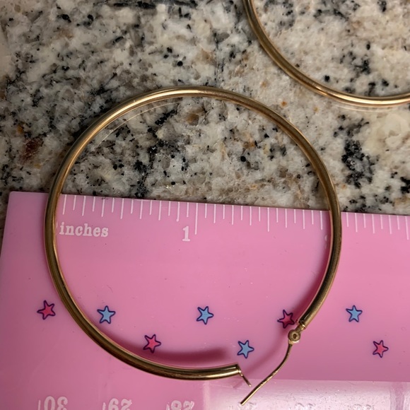 ❌SOLD❌14K Vintage Yellow Gold Hoops 💙💙 - Picture 10 of 12